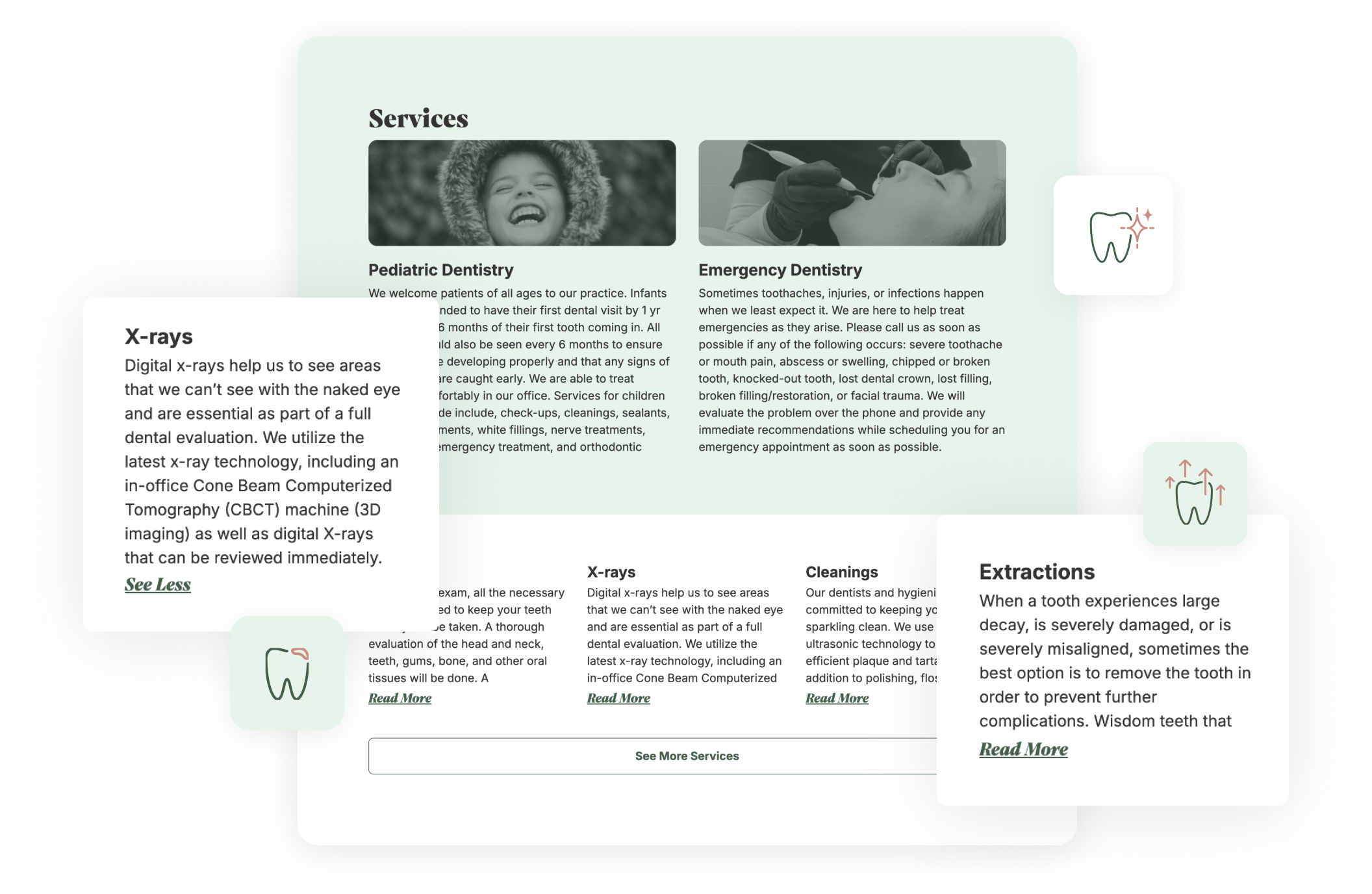 Avondale Dental Studio website user interface