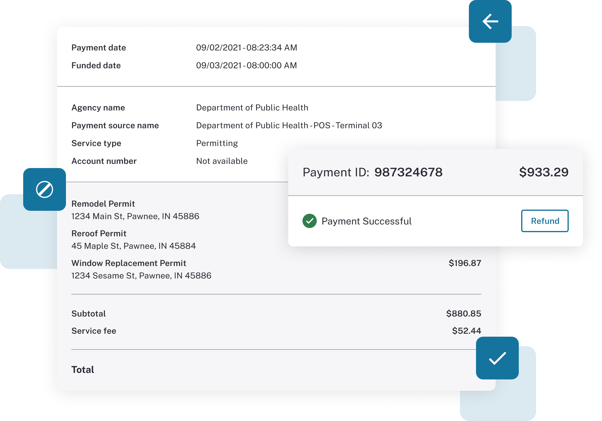 Revenue Management Transaction Details UI